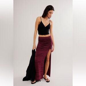 NEW FREEPEOPLE Maxi Skirt red